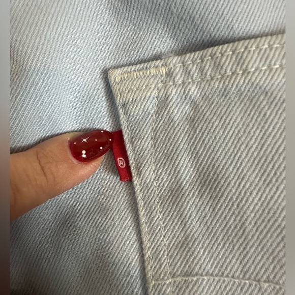 Levis 501 Buttonfly 100% Cotton Light Blue Jeans Mens 33x32 Baby Blue - Picture 5 of 13